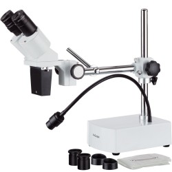 Estereomicroscopio Binocular compacto de brazo articulado 10X - 20X Amscope Led