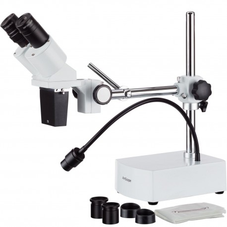 Estereomicroscopio Binocular compacto de brazo articulado 10X - 20X Amscope Led