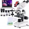 Microscopio Binocular Compuesto 40X-2500X Con Camara
