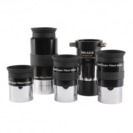 Kit Oculares + Barlow Meade Plossl Serie 4000