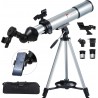 Telescopio Refractor 80mm / 600mm Con Soporte Celular y Estuche