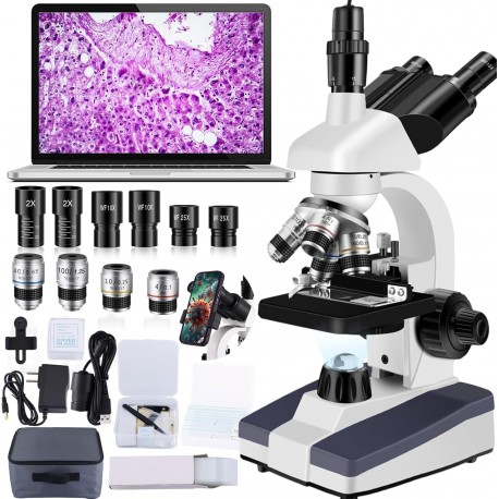 Microscopio Trinocular con Camara 40X-5000X