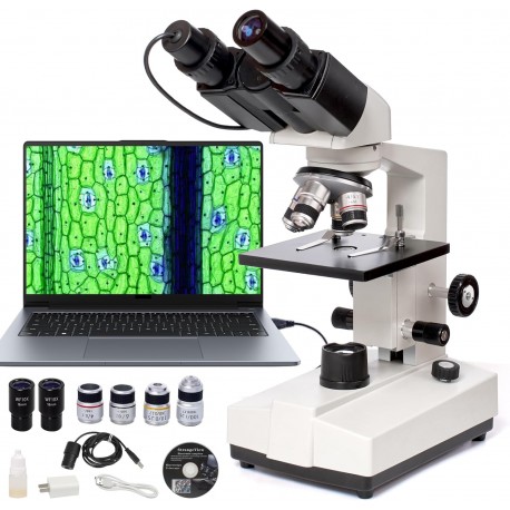 Microscopio Binocular SELFIE CAT Compuesto 40X-2500X con camara