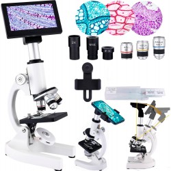 Microscopio monocular compuesto 40X-2000X con pantalla 4.3"