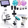 Microscopio monocular compuesto 40X-2000X con pantalla 4.3"
