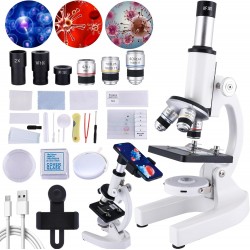 Microscopio monocular compuesto 40X-2000X con pantalla 4.3"