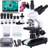 Microscopio trinocular compuesto 40X-5000X con camara 2.1mp MIC35